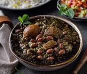 چلو خورشت قورمه سبزی